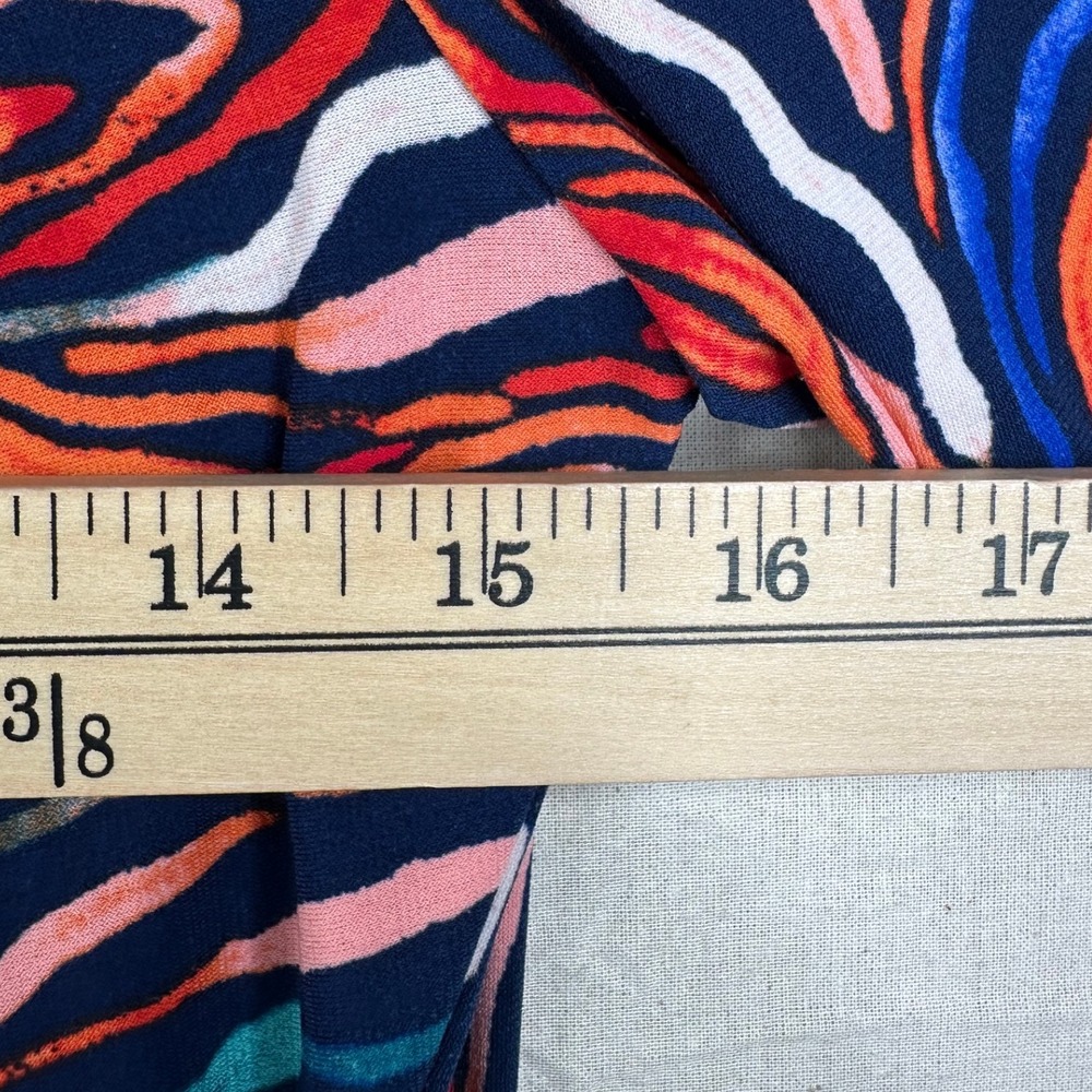Maggy London Long Sleeve Asymmetric‎ Midi Dress size 8 Multicolor - Picture 5 of 7